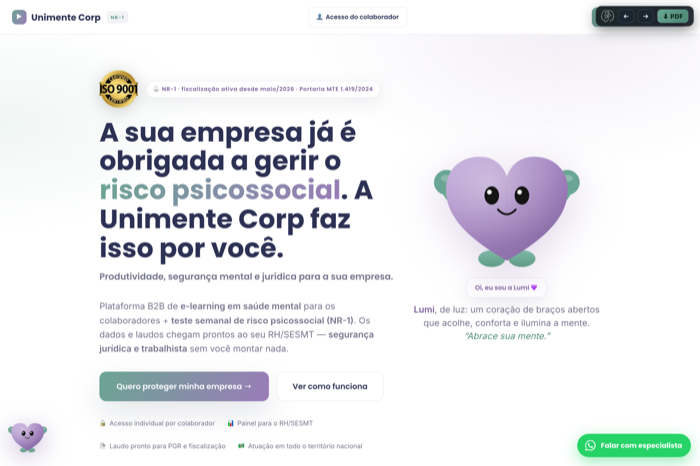Site da Unimente Corp
